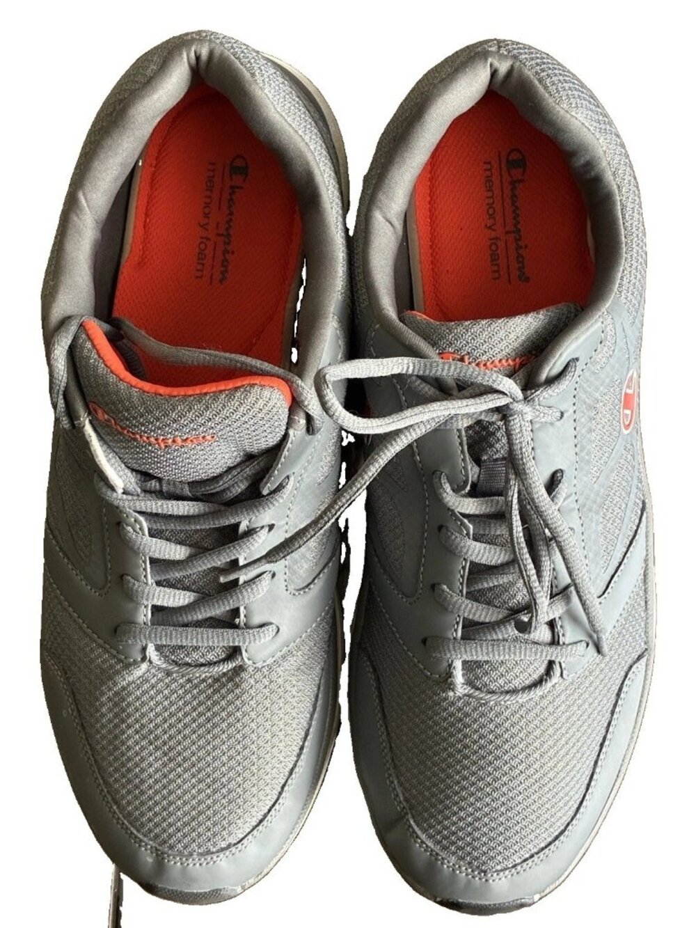 Champion Mens Shoes Size 14 Gray Orange Athletic Running Walking Sneakers Gym